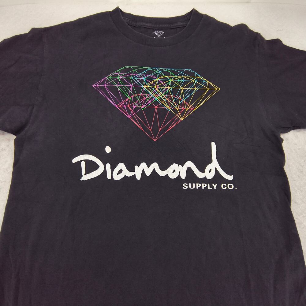 Diamond Supply Co Graphic Crew Neck Short Sleeve Shirt Mens Size Medium M Black